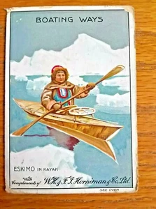 Hornimans Tee Trade Card: Bootswege 1910: Eskimo im Kajak selten rar - Bild 1 von 2
