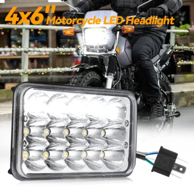 For YAMAHA TW200 DT 125 4x6" Motorcycle LED Headlight Projector Sealed Beam 6K Foto 1 de 4