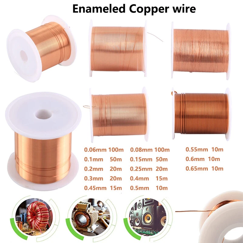 0.04mm-1.3mmCopper Lacquer Wire Cable Copper Wire Magnet Wire Enameled Copper - Image 1 of 4
