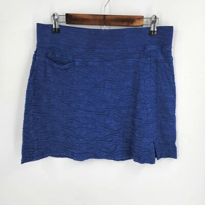 Horny Toad Women's Samba Wave Short Skirt Textured Organic Cotton Blue Size M - Image 1 of 4