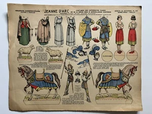 Muñeca de papel Jeanne D'Arc (Juana de Arco) con trajes No. 87 imágenes Pellerin - Imagen 1 de 8