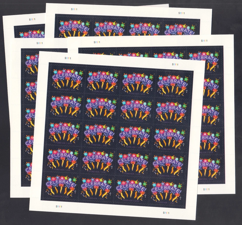 US Stamp Scott #5019 Celebrate Forever 5 Sheets of 20 (100pc) - Image 1 of 3