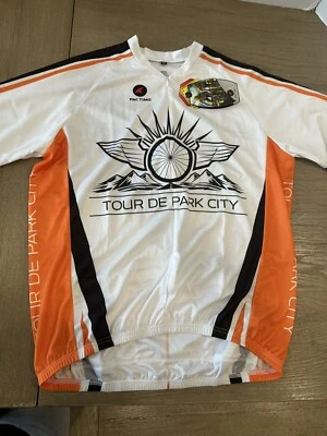 Camiseta deportiva de ciclismo Pactimo para hombre XXL Tour De Park City naranja negra Foto 1 de 2