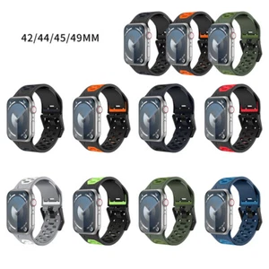 For Apple Watch Series Ultra 2 9 8 7 SE 6 iWatch 49mm Silicone Sport Strap Band - Picture 1 of 19
