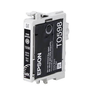 Nuevos cartuchos de tinta negros mate con impresión Epson T0598 genuinos para foto Stylus R2400 - Imagen 1 de 2