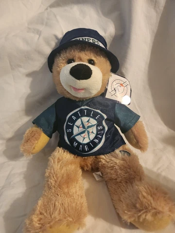 Seattle Mariners Plush Bear In Mariners Bucket Hat And Jersey MLB Collectible Cover