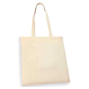 10x Stoffbeutel Einkaufstasche | Baumwolle | 38x42 | natur | lange Henkel - Bild 1 von 1