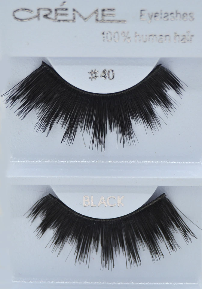 12 pares de pestañas en crema 100 % cabello humano #40 Foto 1 de 1