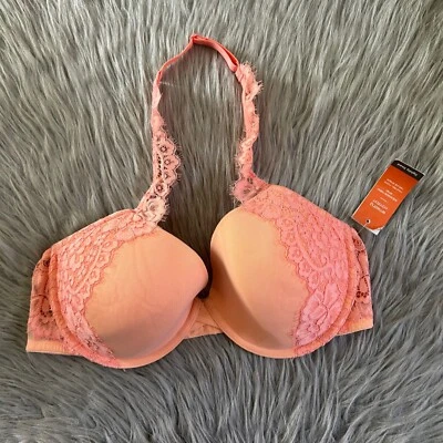 Sujetador Gilligan & O'Malley ligeramente forrado para mujer talla 38C correa halter encaje floral Foto 1 de 4