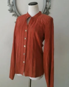 Worth $997.00 Women's 100% Genuine Leather Jacket Coat New Size 8 Medium *** - Picture 1 of 6