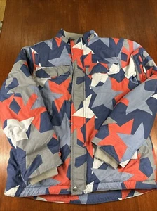 Mini Boden Winter Jacket Kids Youth 13 14 Stars Red White Blue - Picture 1 of 6