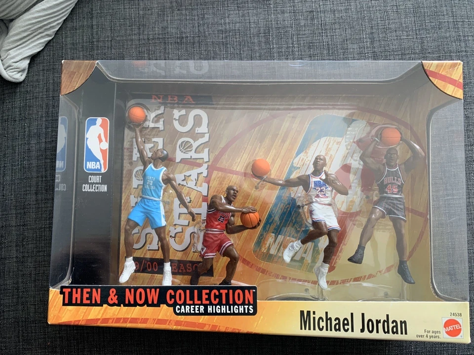Mattel Michael Jordan NBA Then and Now Collection Figures (1999) NIB - Image 1 of 2