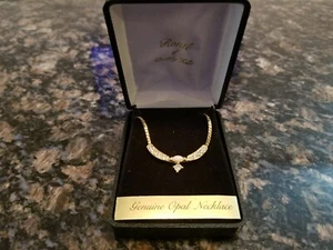 RONTE GOLD TONE OPAL NECKLACE WOMENS #32 - Picture 1 of 6
