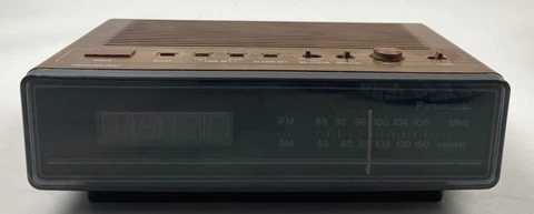 Vintage Panasonic RC-65 Alarm Clock Radio - AM/FM / LED Digital / Wood Grain Cover