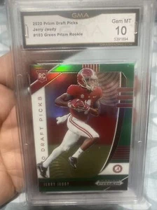 🔥 2020 Prizm Draft Picks Jerry Jeudy Green Prizm Rookie RC #103 GMA 10 🔥 - Picture 1 of 4