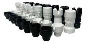 pedine scacchi in ceramica il picchio design enzo bioli 32 pezzi raro vintage - Imagen 1 de 5