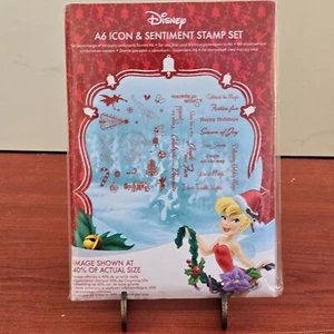 Disney Christmas Tinkerbell A6 Icon & Sentiment Stamp Set DIS1517 - Picture 1 of 5