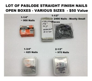 AS IS - 5 OPEN BOXES -LOT Paslode STRAIGHT Finish Nails 16ga - 1-1/4in to 2-1/2" - Picture 1 of 15