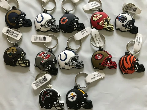NEW Lot of 3 NFL Licensed Rubber Helmet Key Ring Key Chain  FREE SHIP  15 Teams Cover