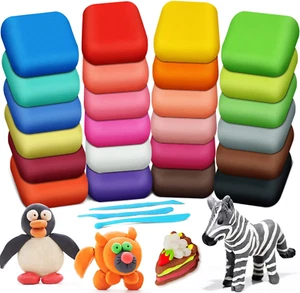 Juego de arcilla modeladora seca al aire - 24 colores con herramientas para niños de 3 años en adelante - Imagen 1 de 6