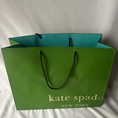 Kate Spade Green/Blue Shopping Gift Bag 16 x12.5 ”x 6”Authentic !!BRAND NEW! - Image 1 of 4