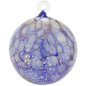 GlassOfVenice Murano Glas gepunktete Kugel Weihnachtsschmuck - blau gold - Bild 1 von 5