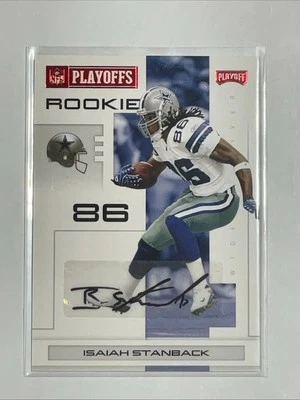 2007 Playoff NFL Playoffs Signatures Red #168 Isaiah Stanback /100 Auto T417 - Image 1 of 2