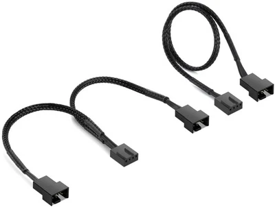 Poppstar 4-Pin Lüfterkabel (15cm (1x Buchse 2x Stecker) + 30cm Verlängerung) - Bild 1 von 2
