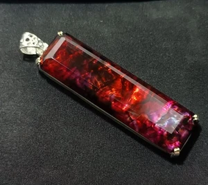 112.95 Ct Natural Ammolite Opal Doublet  Pendant Multi-Color Rare Loose GEMSTONE - Picture 1 of 6