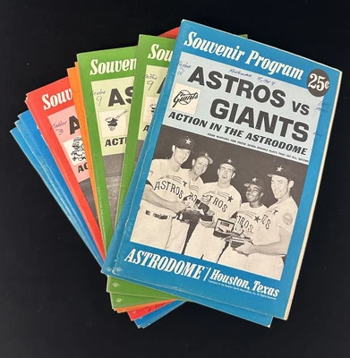 Lot of 12 Different 1969 Houston Astros HOME Baseball Programs - EX scored - Image 1 of 4