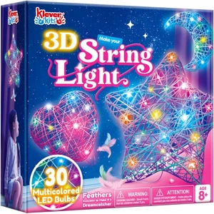 Klever Kits Kit 3D String Art pour Enfants, Jouet Lumineux, 30 Lumières LED Multicolores - Photo 1/8