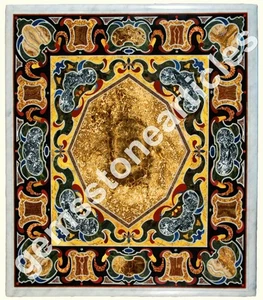 40"x28" White Marble Conference Table Top Marquetry Arts Decor Houswarming Gift - Picture 1 of 1