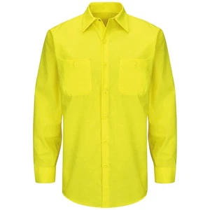 Red Kap Long Sleeve Enhanced Visibility Ripstop Work Shirt - Picture 1 of 6