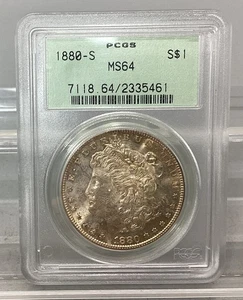 Dólar de plata Morgan 1880 S - graduación profesional - MS 64 - Imagen 1 de 4