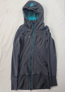 Lululemon Athletica Women's Gray Hooded Jacket Zip Up Applique on Hood Size 2 - Picture 1 of 7