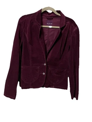 Chaqueta Blazer Corta Gloria Vanderbilt Vintage Años 90 Terciopelo Granate Borgoña Talla M Foto 1 de 4