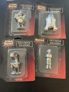 Lot Of 4 Star Wars EP1 Phantom Menace Figurine Erasers R2D2 Watto Anikan New - Picture 1 of 12