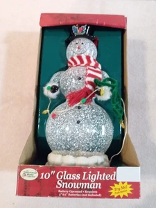 Muñeco de Nieve The Cherished Home Collection 10" de Alto Vidrio Luz Intermitente - Nuevo en Caja - Imagen 1 de 5