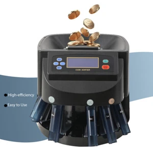 Münzzähler Maschine kommerzieller USD Sortierer/Einwickler/Roller Maschine Geld mit LCD - Bild 1 von 16