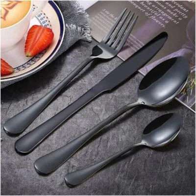 Campingbesteck Set Für 6 Personen, 30Pcs Picknick Geschirr Set Edelstahl Outdoor - Bild 1 von 4