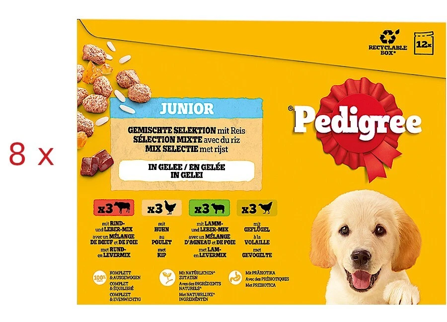 Pedigree Portionsbeutel Gemischte Selektion in Gelee 48 x 100g