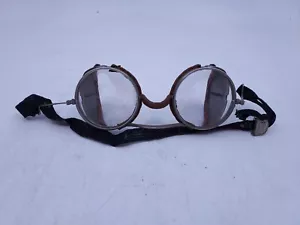 Antique 1930s J.k.o Co Welding Safety Glasses Steam Punk Style Round Rims - Picture 1 of 5