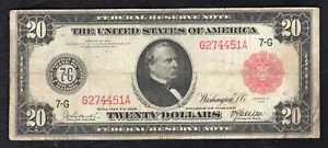 FR. 958a 1914 $20 RED SEAL FRN FEDERAL RESERVE NOTE CHICAGO, IL VERY FINE - Picture 1 of 2