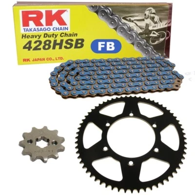 Chain Set Yamaha XT 125 X 05-11 Chain RK FB 428 SB 126 Open Blue 14/48 - Image 1 of 4