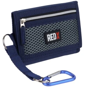 RED X Mens & Boys Tri-Fold Nylon Sports Wallet with Coin Pocket and Belt Hook - Picture 1 of 16
