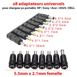 8x adaptateur d'alimentation DC pour Ordinateur Portable DC 5.5x2.1mm Femelle - Photo 1/4