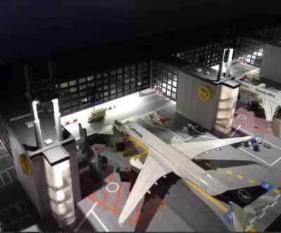 3D Printed  Large Airport Terminal Frankfurt Airport, Germany 1/400 Model Stock - Image 1 of 4