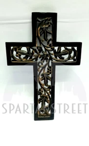Handmade Wood Cross, Wall Hanging Wooden Cross, Wall Christian Cross Religious - Picture 1 of 6