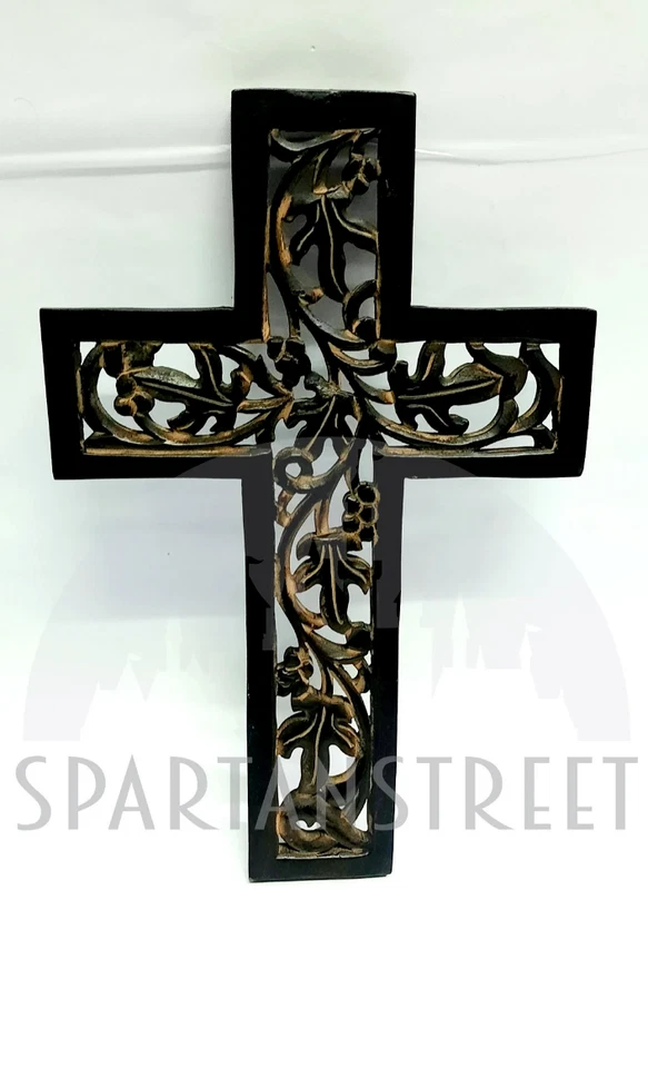 Handmade Wood Cross, Wall Hanging Wooden Cross, Wall Christian Cross Religious  - Image 1 of 4