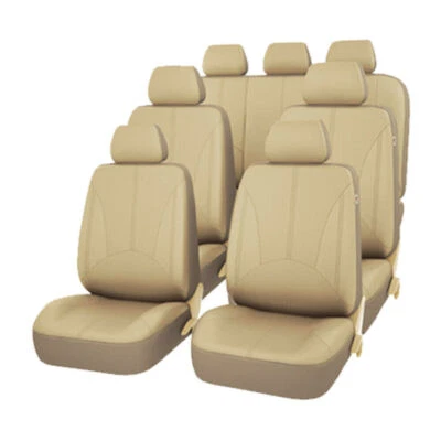 Car Seat Covers 3 Row Auto SUV VAN Truck 7 seaters PU Leather Full Protectors Foto 1 de 4